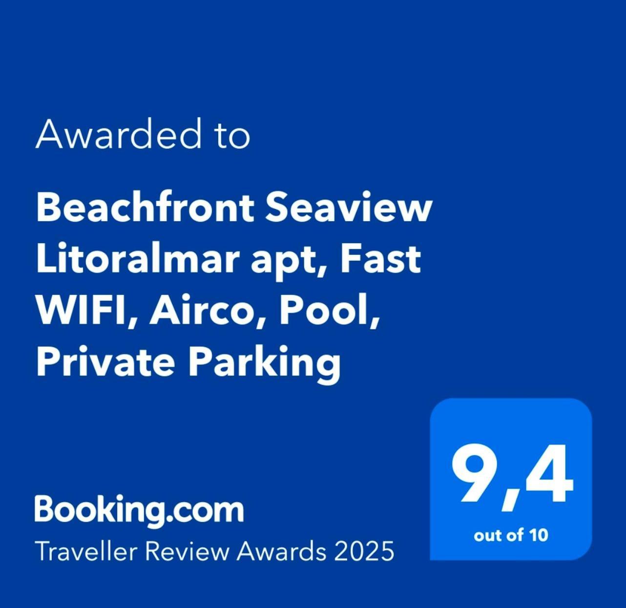 Beachfront Seaview Litoralmar Apt, Fast Wifi, Airco, Pool, Private Parking Портиман Экстерьер фото
